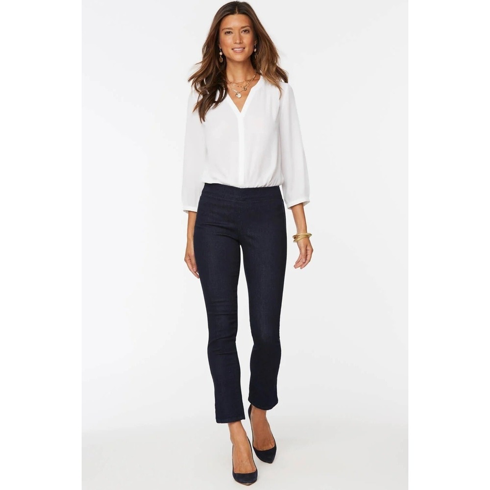 NYDJ Alina Skinny Ankle Pull-On Jeans 4 Dark Rinse‎ High Waist Stretch